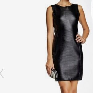 Max Studio Black Faux Leather Mini Dress sz M